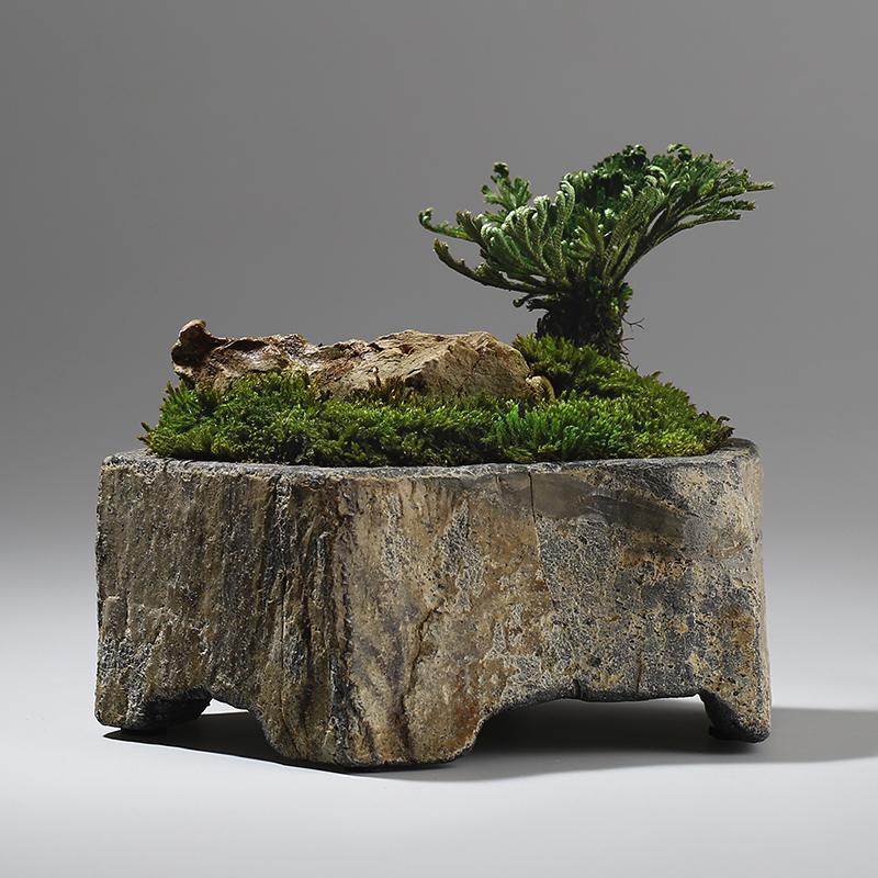 Bonsai Garden Chinese Garden - Vaso per Fiori in Pietra Naturale